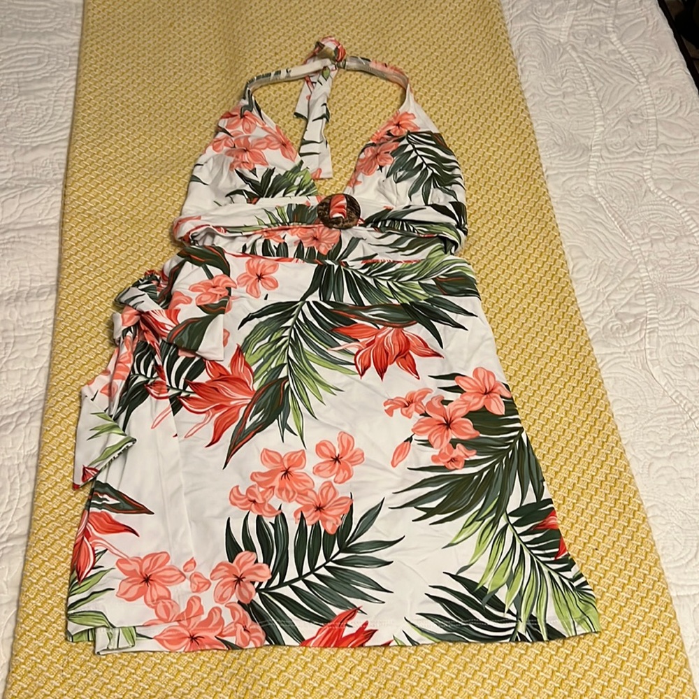 NWT - Womens 2Bamboo One Piece with sarong swimsuit